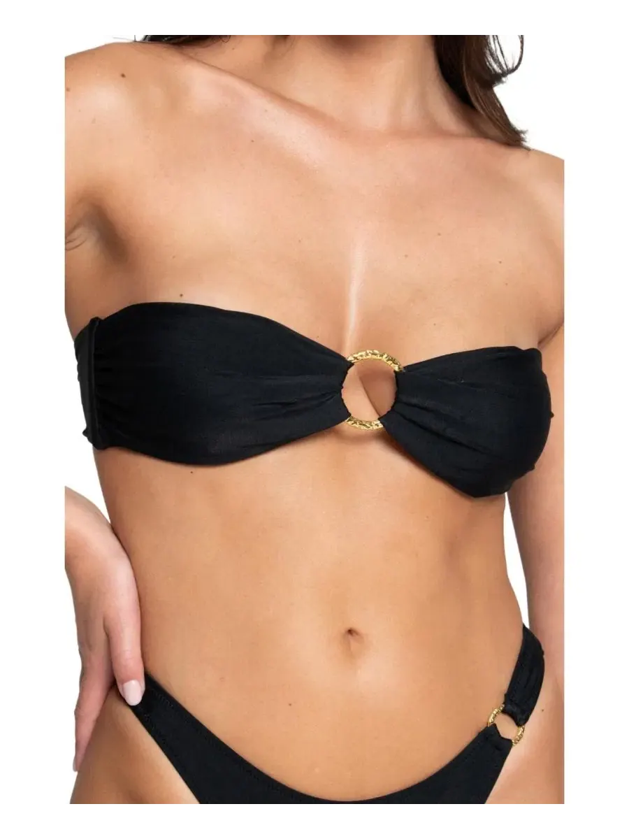 Топ-бандо с металлическим кольцом Hana Bright Swimwear — изображение 4 из 5, черный