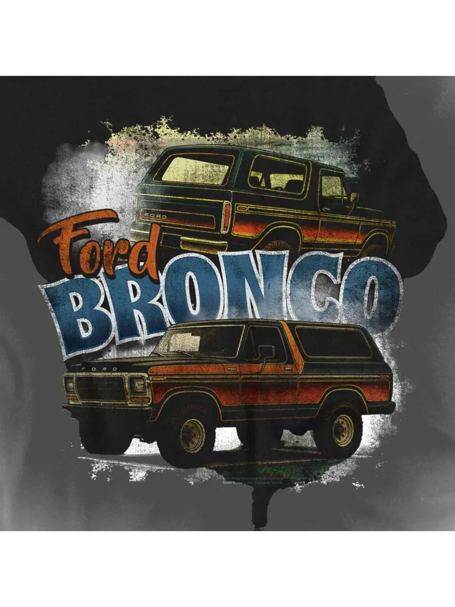 Футболка мужская с длинным рукавом Ford Bronco Clouded Mustang — изображение 3 из 3, черный
