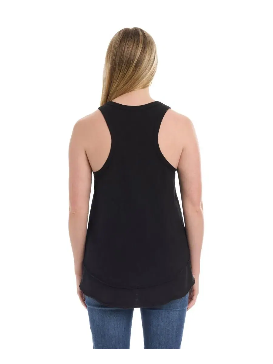 Женский топ с изогнутым подолом и двойным слоем, модель Shrunken Mock Hem Shirttail WILT — изображение 5 из 5, черный