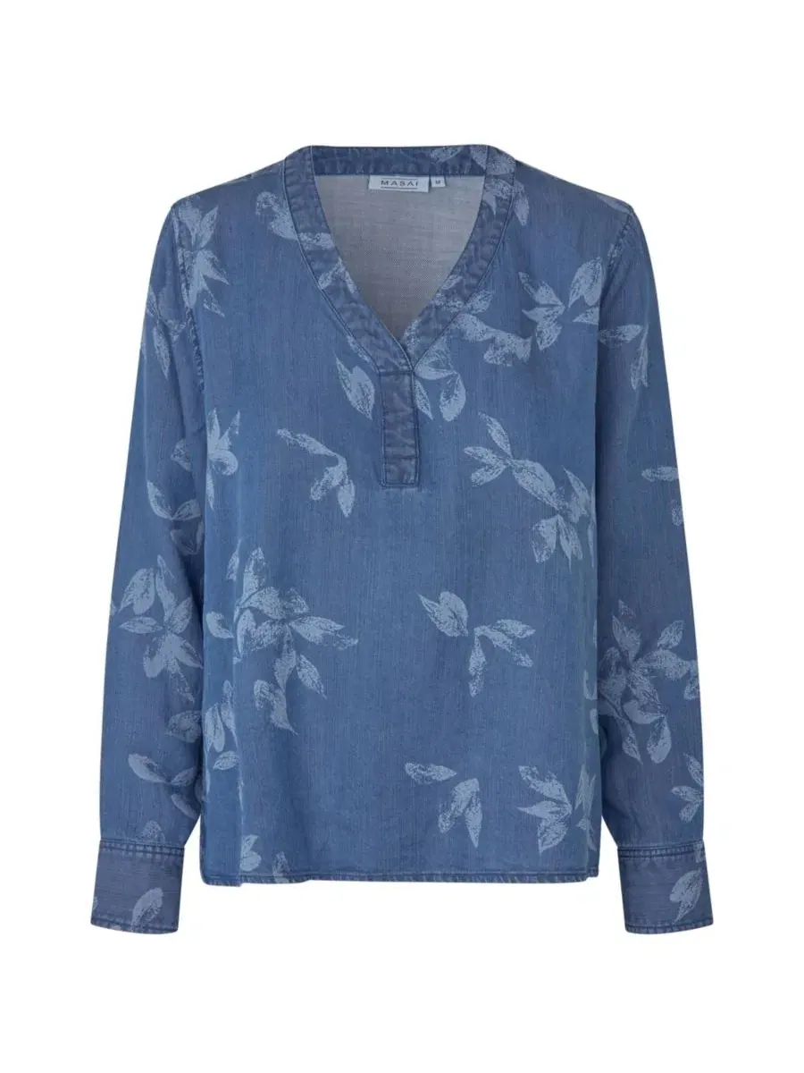 Блузка с длинным рукавом MaDariane Floral Long-Sleeve Denim Blouse Masai Copenhagen — изображение 6 из 6