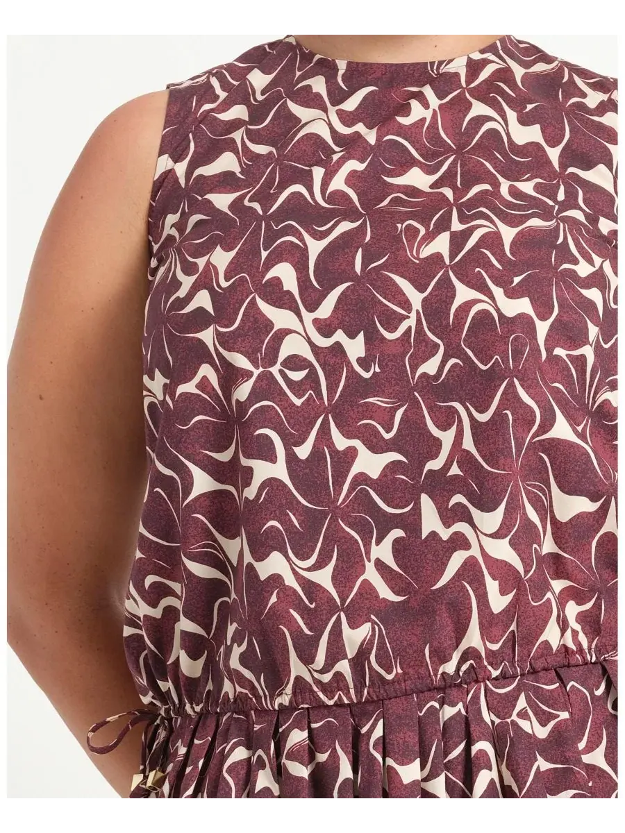 Топ без рукавов с регулируемой завязкой, модель Brinley Tie-Hem Print ESTELLE — изображение 6 из 6, орхидейный