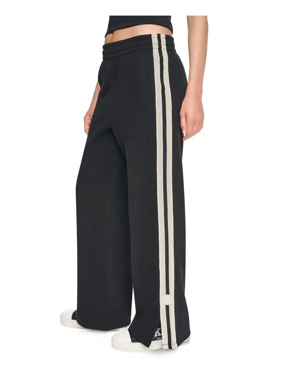 Спортивные брюки прямого кроя с текстурированной лентой DKNY Sport — изображение 3 из 5, черный