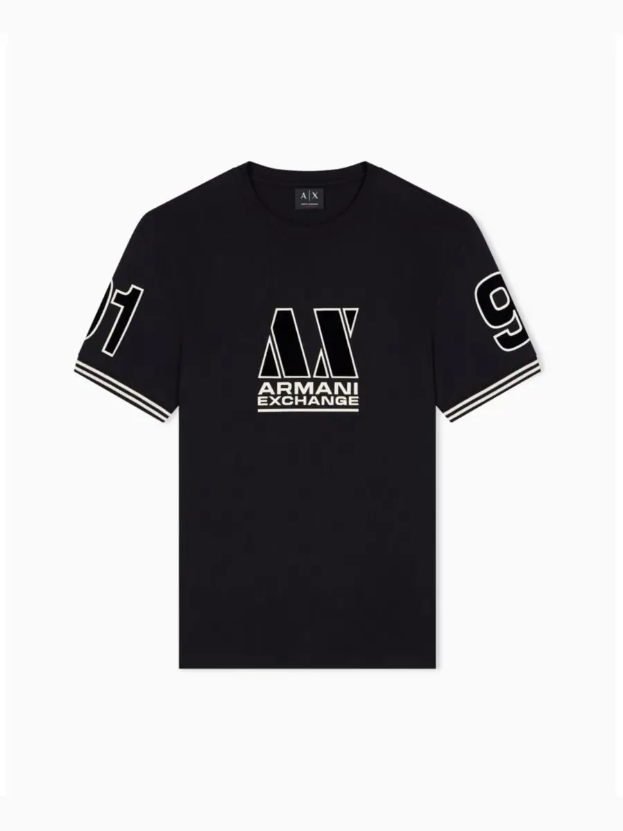 Футболка с принтом Multi Badge A|X Armani Exchange — изображение 2 из 8, черный