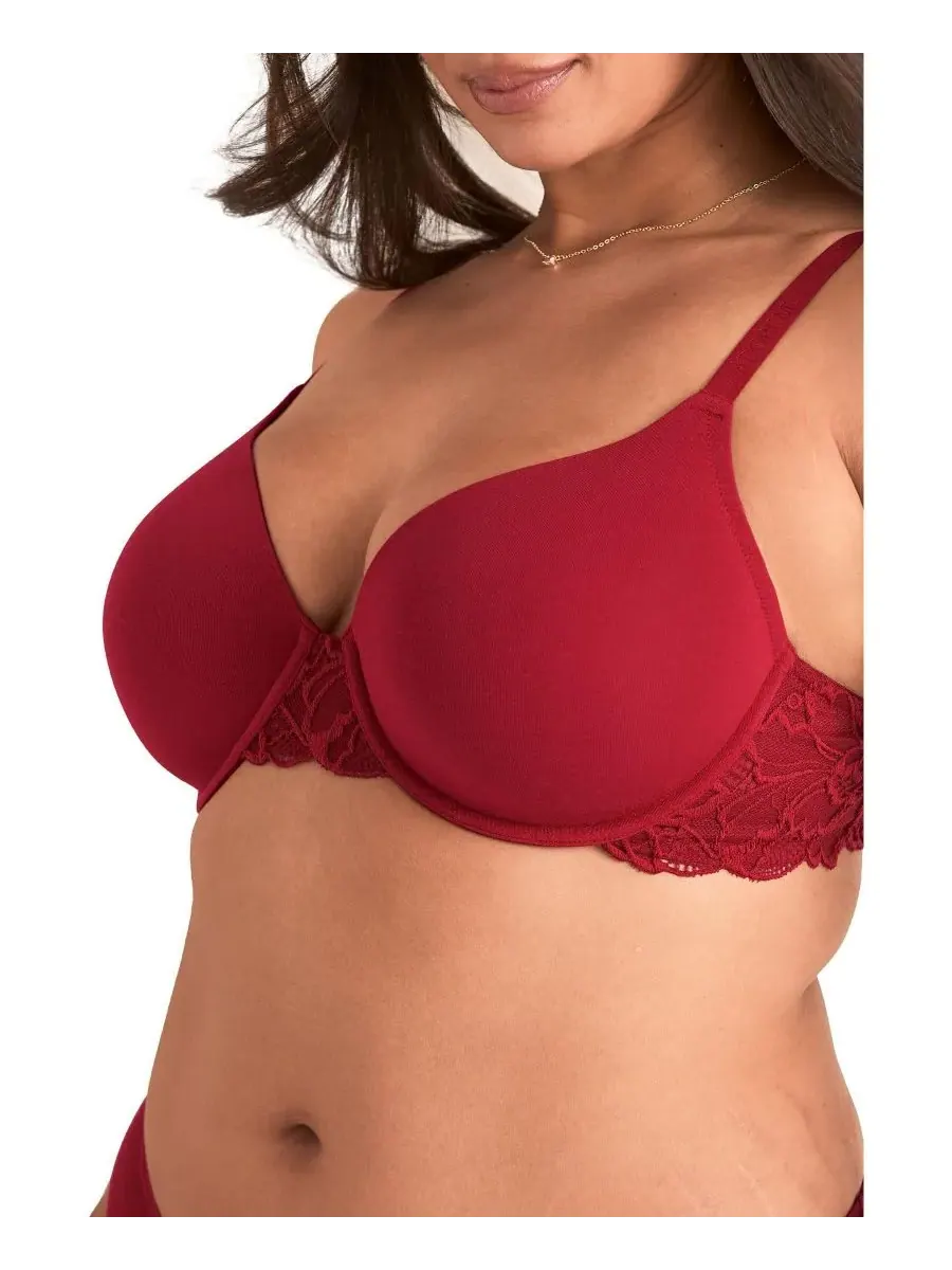 Женский бюстгальтер Teagan Contour с полным покрытием Adore Me — изображение 2 из 4, темный красный