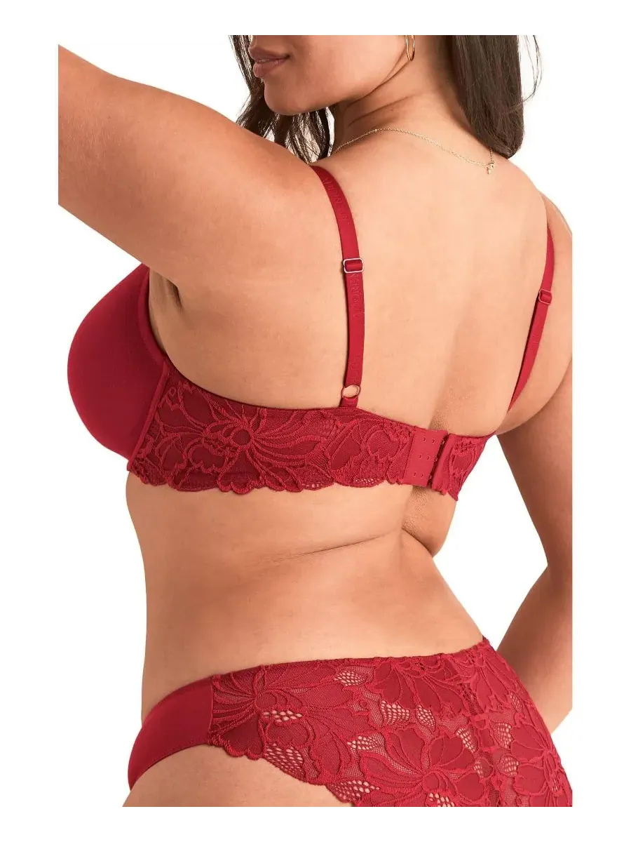 Женский бюстгальтер Teagan Contour с полным покрытием Adore Me — изображение 3 из 4, темный красный