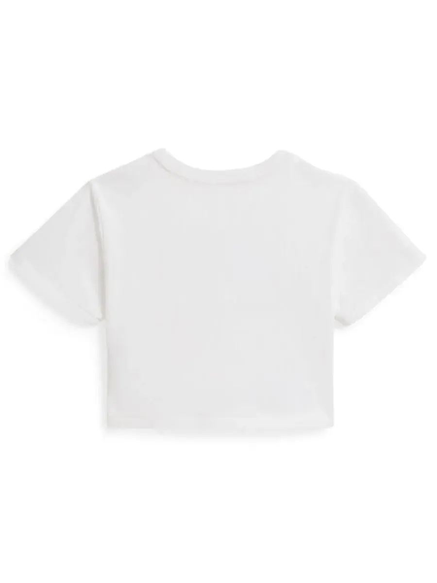 Детская футболка свободного кроя с цветочным принтом и флажком, размер 2-6X Polo Ralph Lauren — изображение 2 из 3, белый