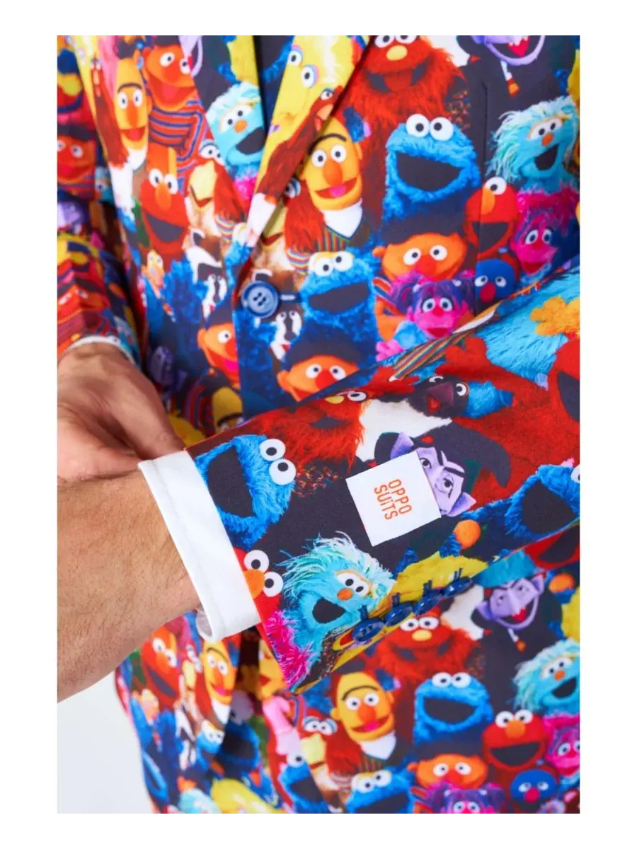 OppoSuits Официальный мужской костюм "Улица Сезам" - приталенный крой - разноцветный — изображение 4 из 7, мульти