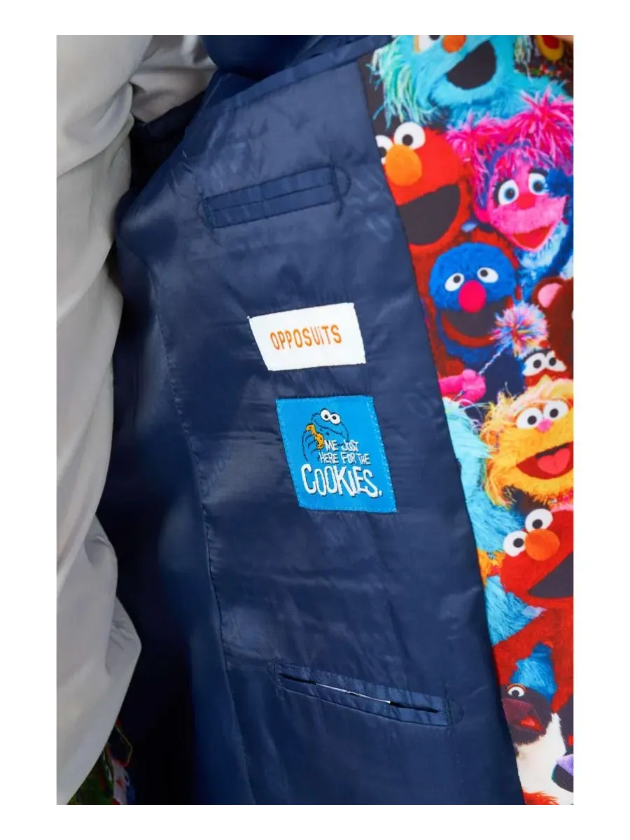 OppoSuits Официальный мужской костюм "Улица Сезам" - приталенный крой - разноцветный — изображение 5 из 7, мульти