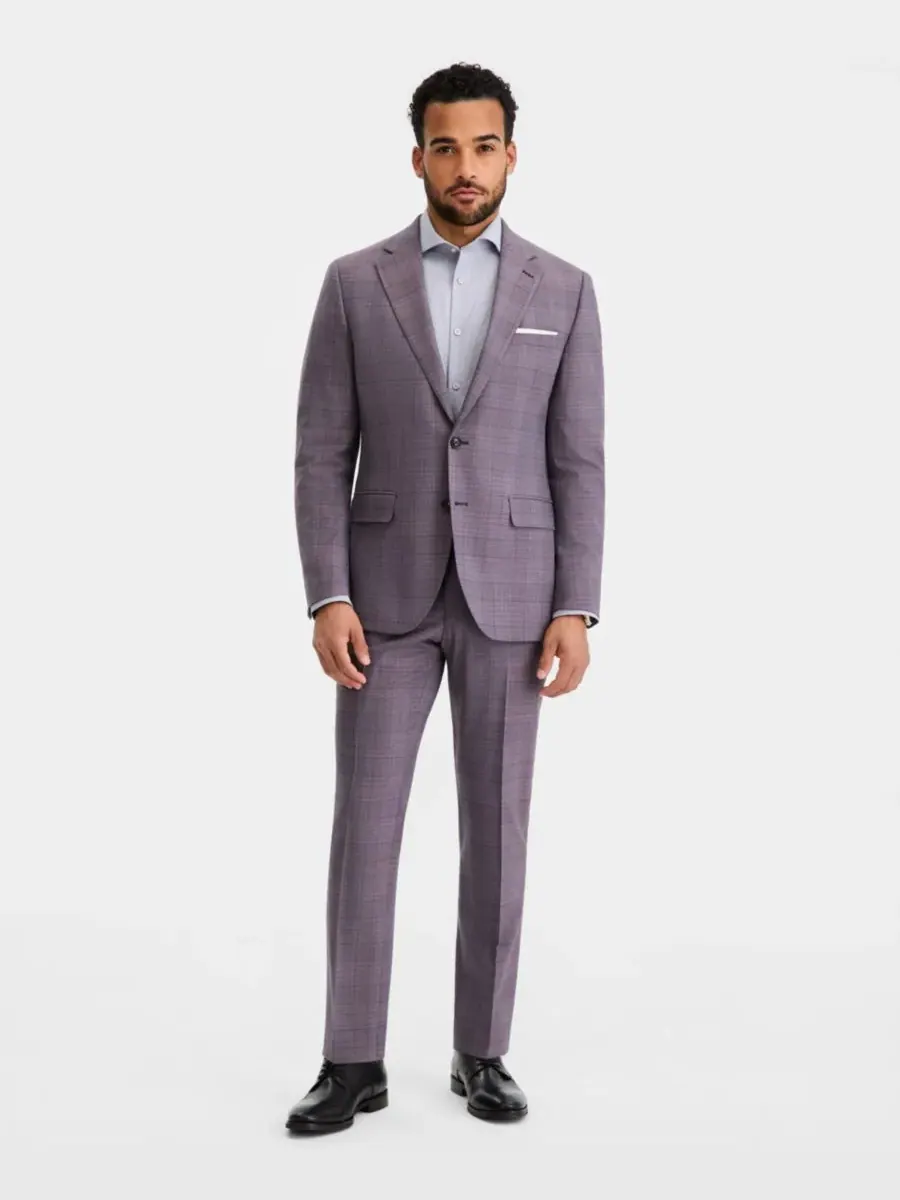Ted Baker Мужской костюм современного кроя в фиолетовую клетку, состоящий из двух частей: пиджака и — изображение 2 из 5
