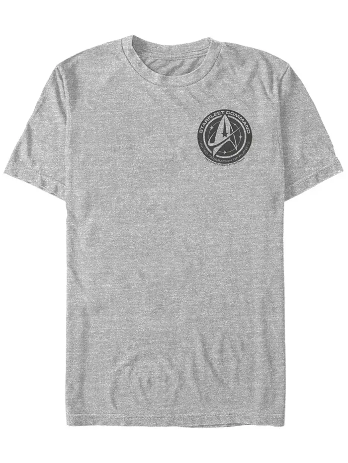 Футболка с коротким рукавом Star Trek Men's Discovery Starfleet Command United Federation Of — изображение 1 из 1, серый