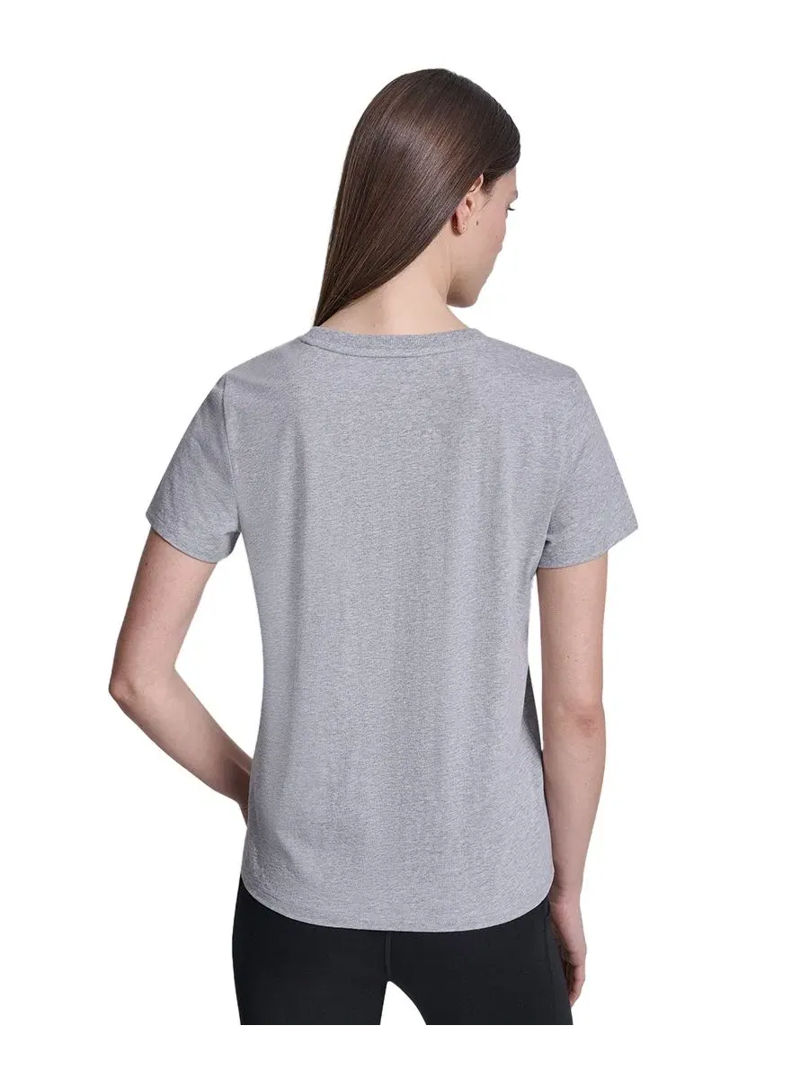 Женская футболка с логотипом университетской медали DKNY Sport — изображение 5 из 7, серый