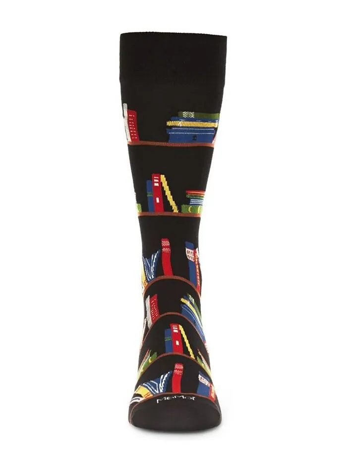 Мужские носки Bibliophile Rayon from Bamboo Novelty Crew Socks MeMoi — изображение 2 из 3, черный