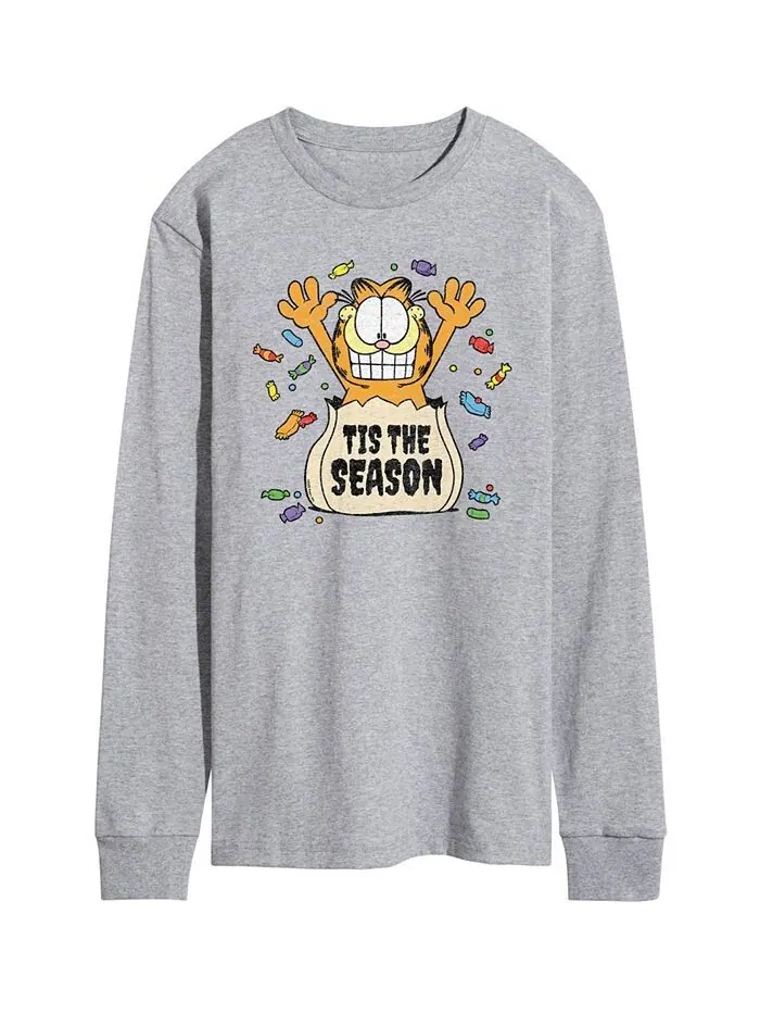 Мужская футболка с длинным рукавом Garfield Tis The Season AIRWAVES — изображение 1 из 2, серый