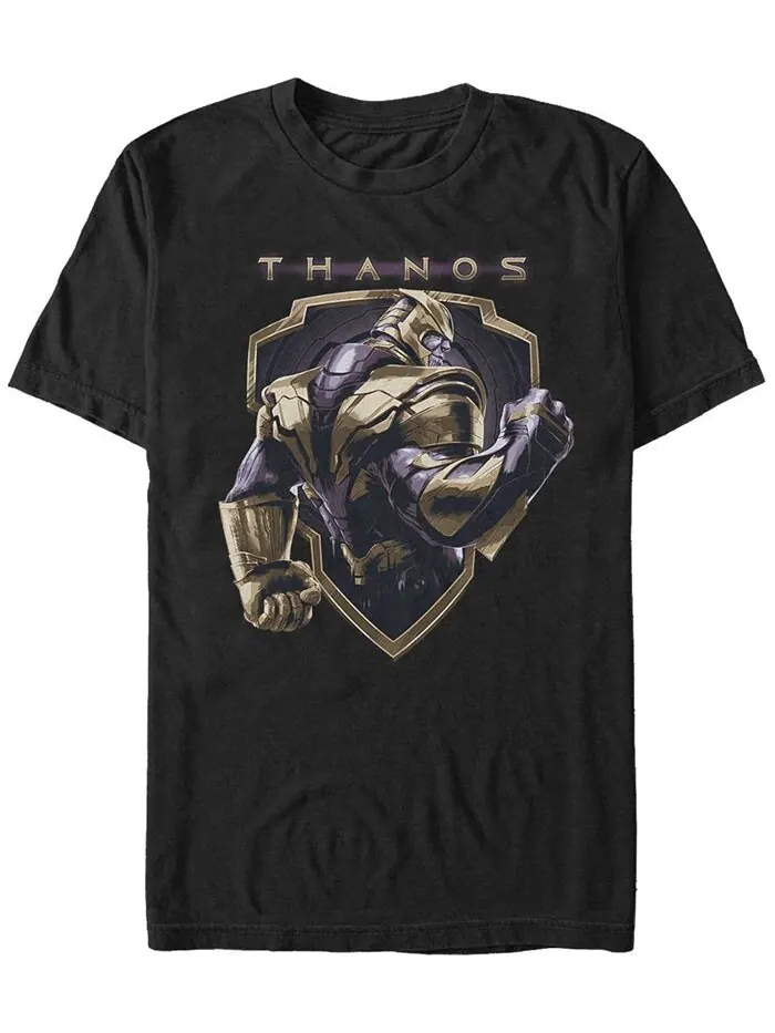 Мужская футболка с короткими рукавами Marvel Avengers Endgame Thanos Strong Shield Fifth Sun — изображение 1 из 1, черный