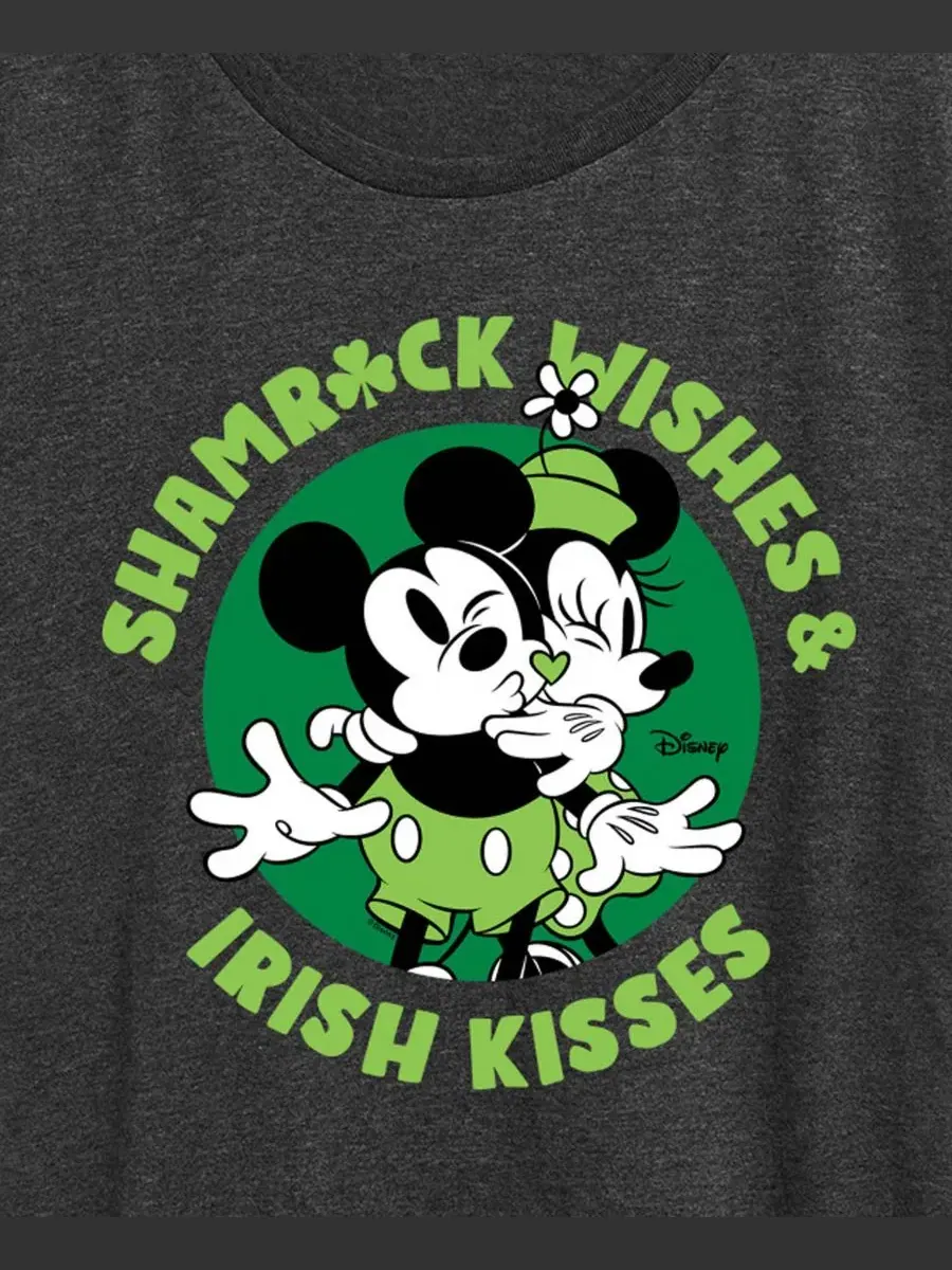 Футболка с круглым вырезом и принтом "Shamrock Wishes Irish Kisses" для полных женщин Hybrid Apparel — изображение 2 из 3