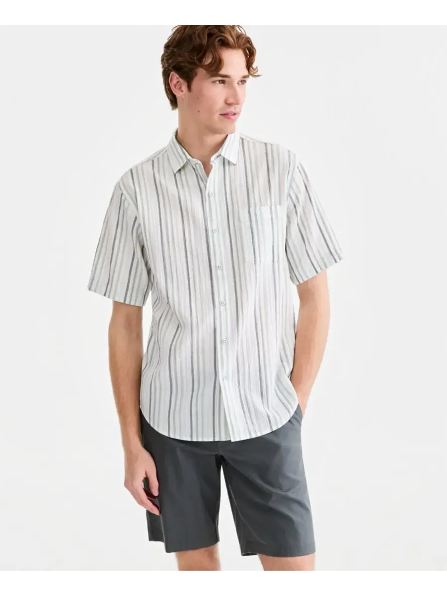 Мужская рубашка Nova Wave Silva Stripe Tommy Bahama — изображение 1 из 4, зеленый
