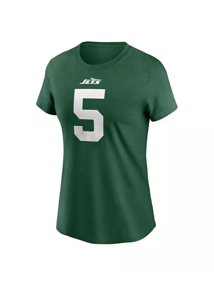 Женская зеленая футболка Garrett Wilson Legacy New York Jets с именем и номером Nike — изображение 3 из 3, зеленый