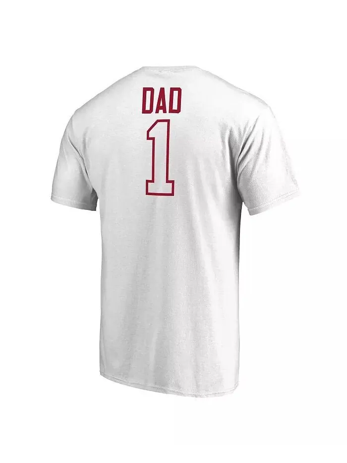 Мужская белая футболка Alabama Crimson Tide #1 Dad Fanatics — изображение 2 из 3, белый