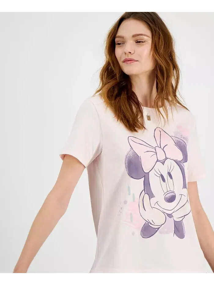Футболка с короткими рукавами и рисунком Минни Маус для юниоров Disney — изображение 3 из 3, розовый