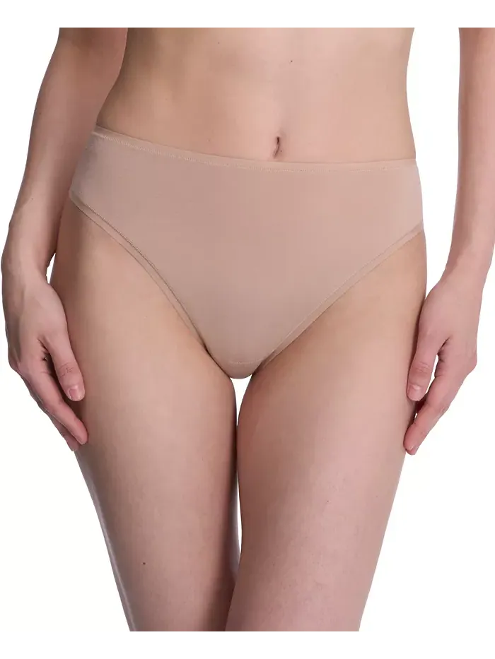 Женские хлопковые трусы с высокой посадкой Bliss Bare, 3 шт. 778346MP Natori — изображение 2 из 4, черный/черный