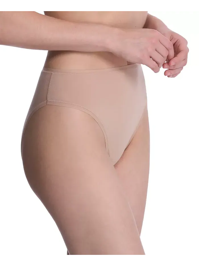 Женские хлопковые трусы с высокой посадкой Bliss Bare, 3 шт. 778346MP Natori — изображение 3 из 4, черный/черный