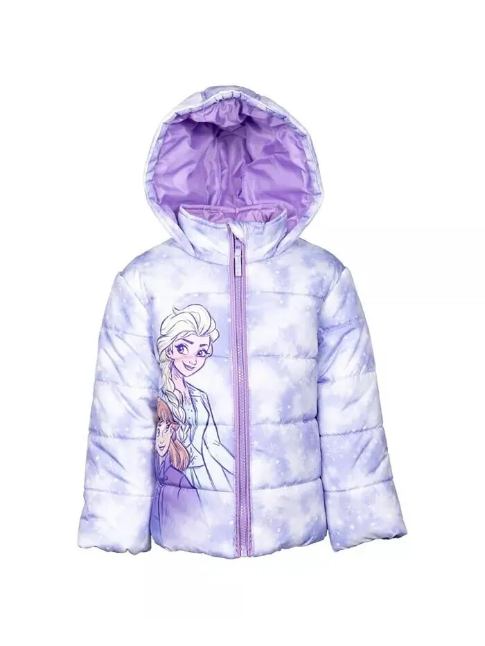 Пуховик на молнии для девочек Frozen до (2–7–8 лет) Disney — изображение 1 из 7, фиолетовый