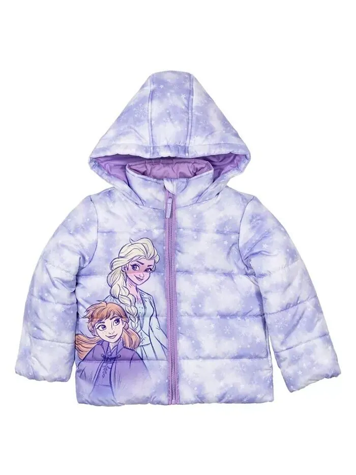 Пуховик на молнии для девочек Frozen до (2–7–8 лет) Disney — изображение 5 из 7, фиолетовый