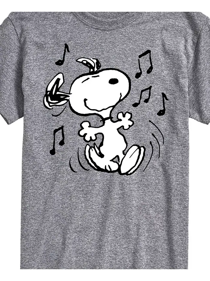Мужская футболка с коротким рукавом Peanuts Snoopy Dancing Music AIRWAVES — изображение 3 из 3, серый