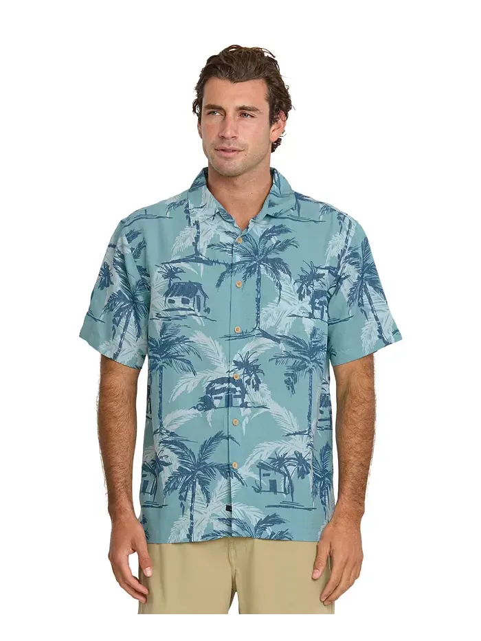 Quiksilver Мужская рубашка Off The Grid Woven Quiksilver Waterman — изображение 1 из 11, голубой