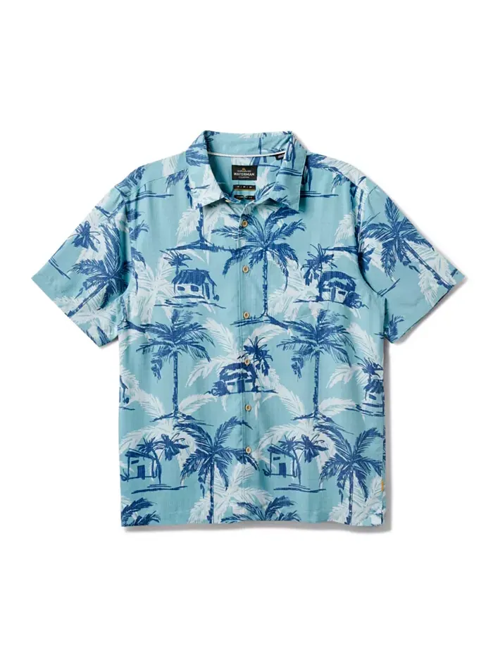 Quiksilver Мужская рубашка Off The Grid Woven Quiksilver Waterman — изображение 6 из 11, голубой