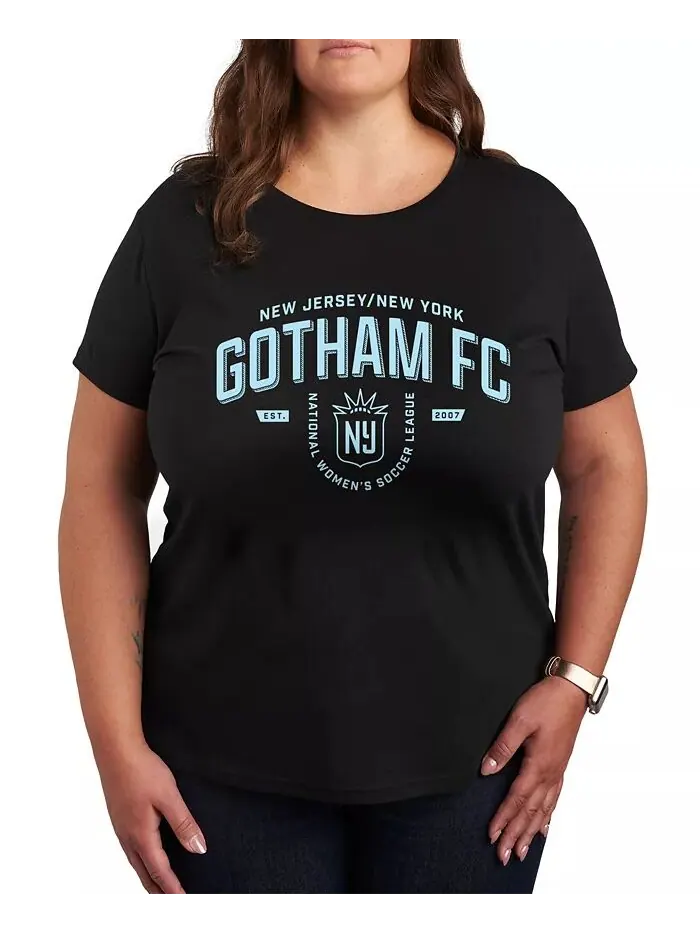 Футболка большого размера Trendy NY NJ Gotham FC с круглым вырезом и графическим принтом Hybrid — изображение 1 из 3, черный