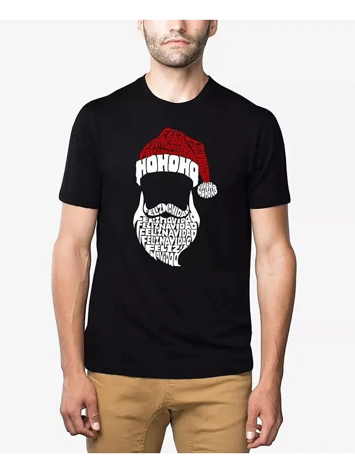 Мужская футболка Feliz Navidad Santa Claus Premium Blend Word Art LA Pop Art — изображение 1 из 3, черный