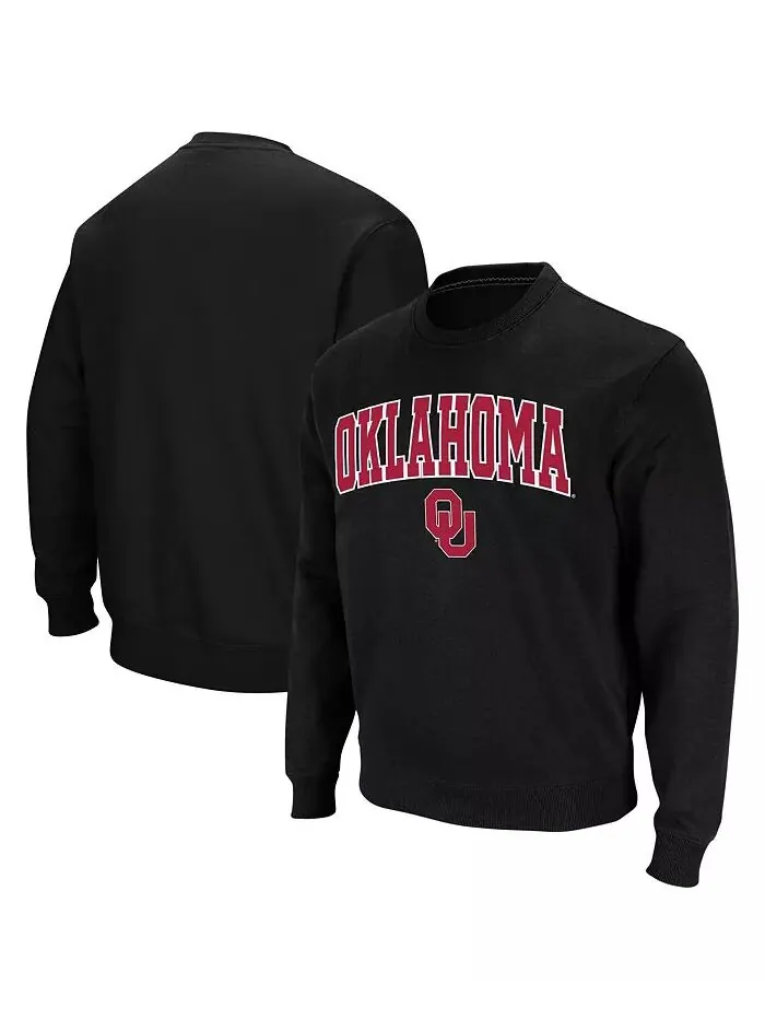 Мужская толстовка Oklahoma Sooners Arch & Logo с круглым вырезом Colosseum — изображение 1 из 7, черный