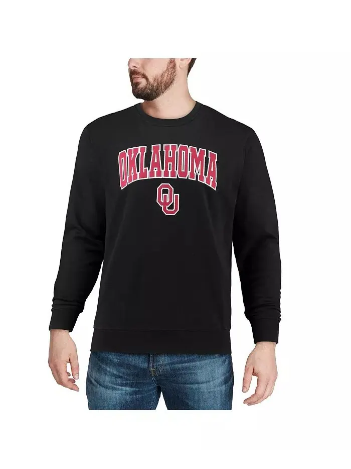Мужская толстовка Oklahoma Sooners Arch & Logo с круглым вырезом Colosseum — изображение 4 из 7, черный