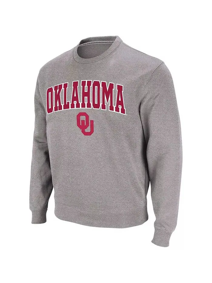 Мужская толстовка Oklahoma Sooners Arch & Logo с круглым вырезом Colosseum — изображение 7 из 7, черный