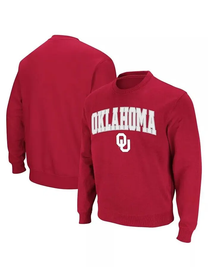 Мужская толстовка Oklahoma Sooners Arch & Logo с круглым вырезом Colosseum — изображение 1 из 7, красный