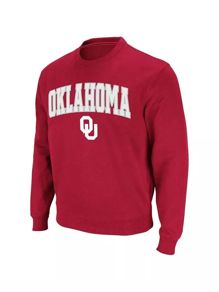 Мужская толстовка Oklahoma Sooners Arch & Logo с круглым вырезом Colosseum — изображение 2 из 7, красный