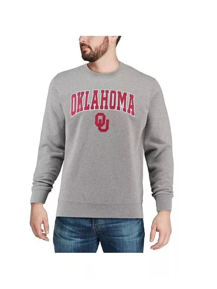 Мужская толстовка Oklahoma Sooners Arch & Logo с круглым вырезом Colosseum — изображение 5 из 7, красный