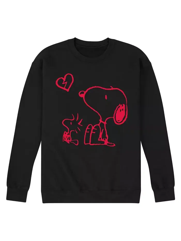 Мужской флисовый свитшот Peanuts с длинным рукавом AIRWAVES — изображение 1 из 1, черный