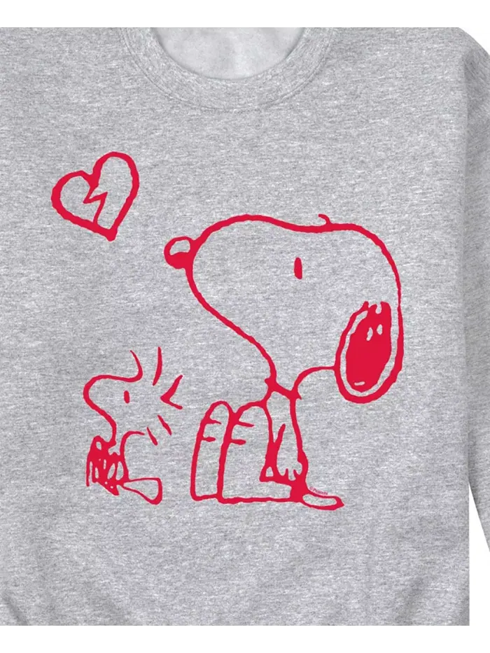 Мужской флисовый свитшот Peanuts с длинным рукавом AIRWAVES — изображение 3 из 3, серый