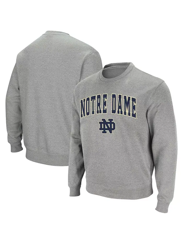 Мужская толстовка с круглым вырезом Notre Dame Fighting Irish с аркой и логотипом Colosseum — изображение 1 из 5, серый