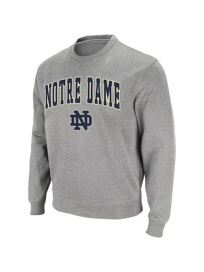 Мужская толстовка с круглым вырезом Notre Dame Fighting Irish с аркой и логотипом Colosseum — изображение 2 из 5, серый
