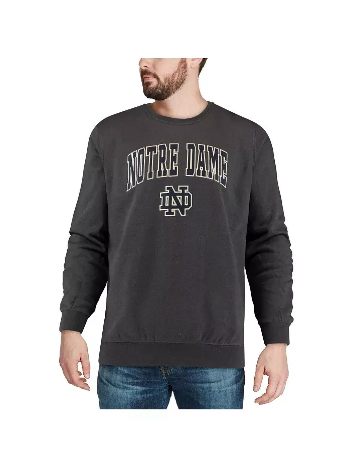 Мужская толстовка с круглым вырезом Notre Dame Fighting Irish с аркой и логотипом Colosseum — изображение 5 из 5, серый