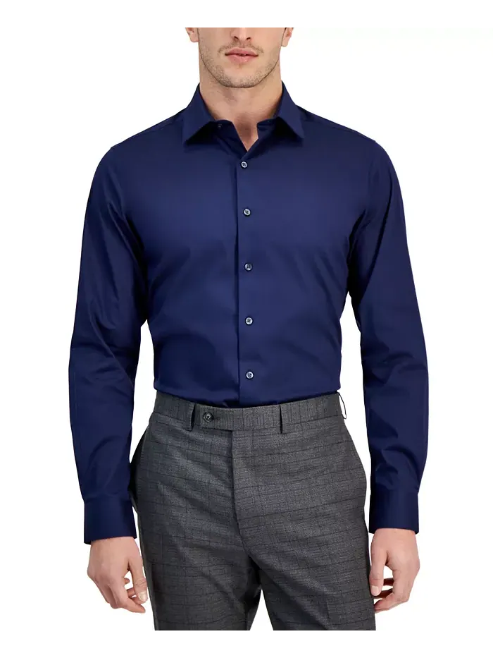 Мужская терморегулирующая однотонная классическая рубашка, Slim и Regular Fit Alfani