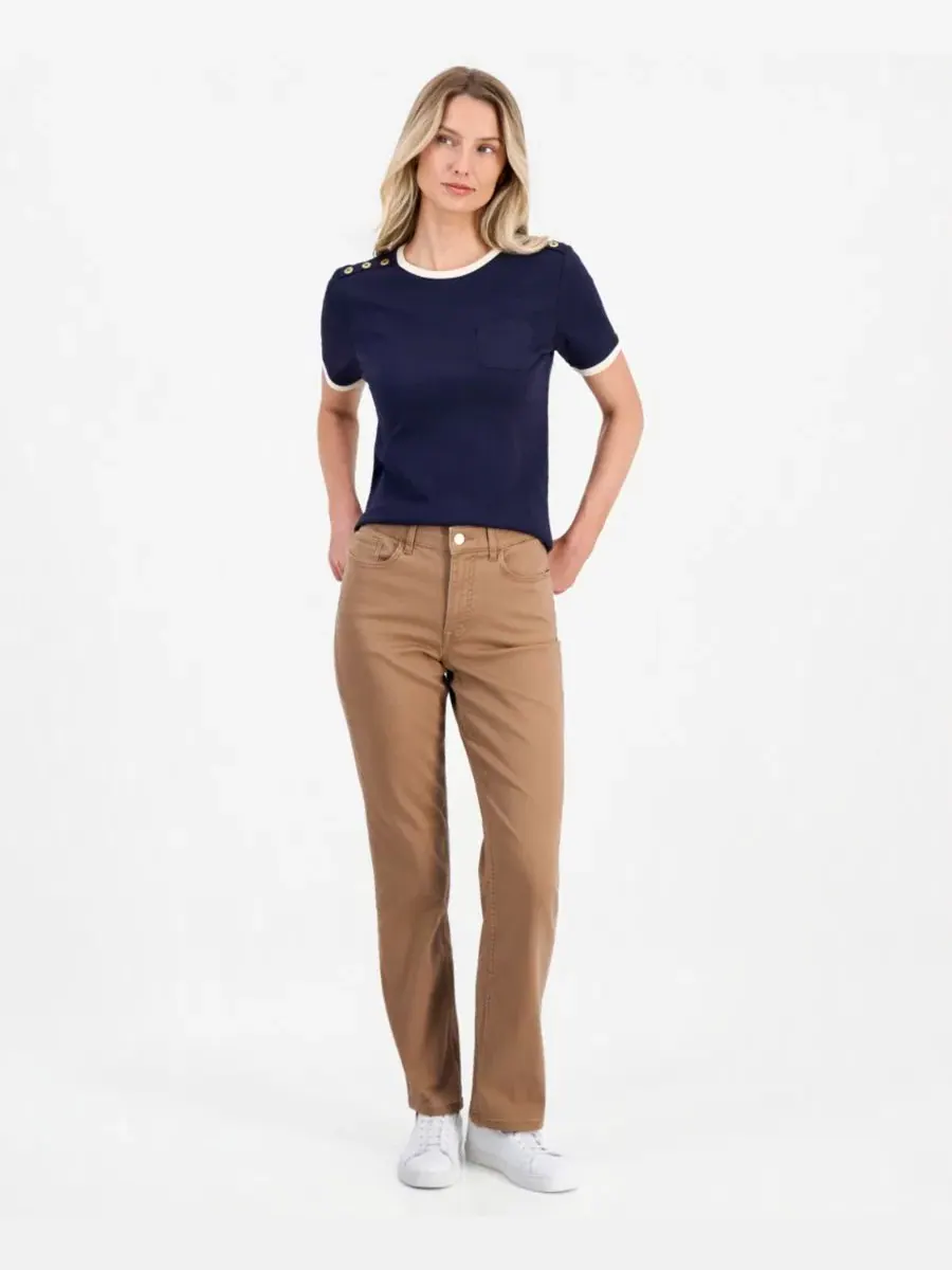 Женские прямые брюки из сатина Bay Nautica