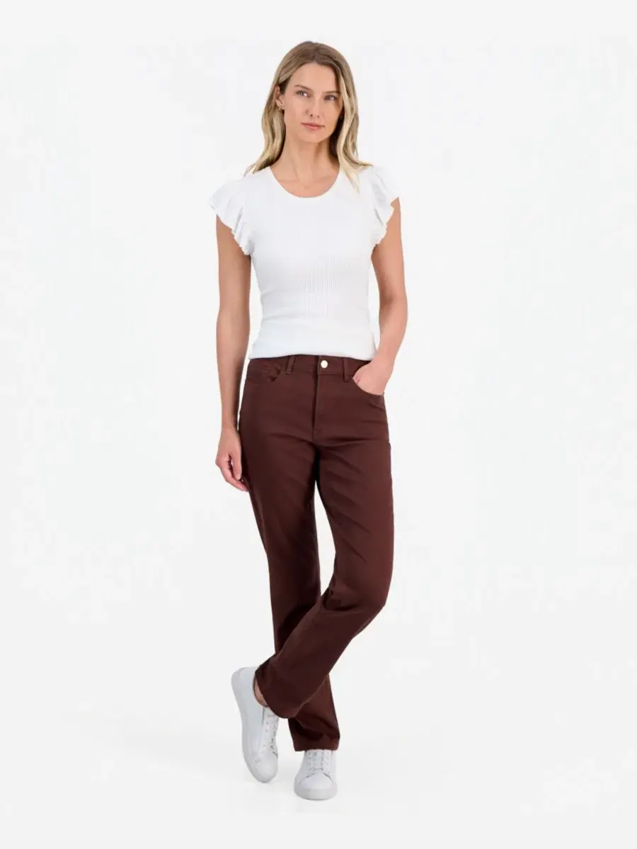 Брюки прямого кроя со средней посадкой Bay Sateen Straight Mid-Rise Nautica, Chicory — изображение 1 из 3