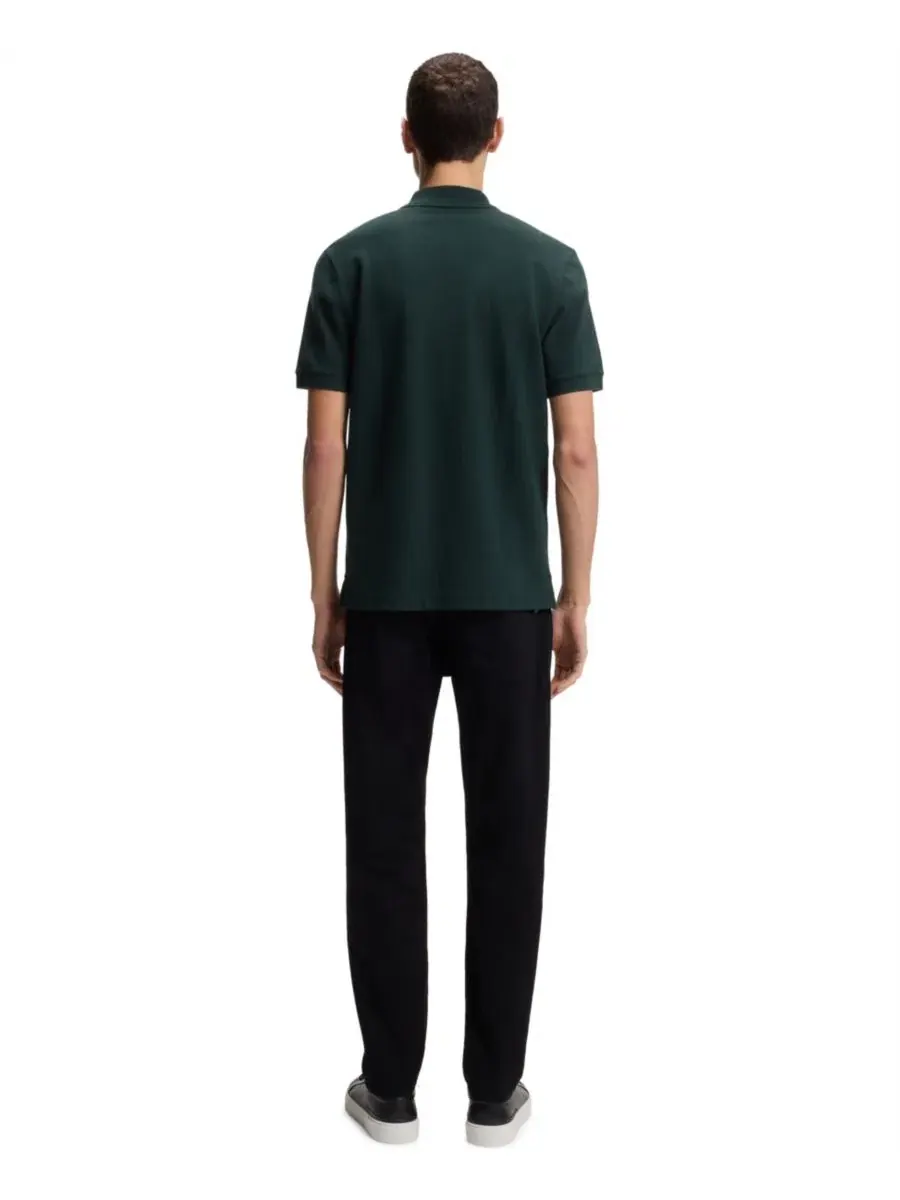 Поло из хлопкового пике Pallas Logo Hugo Boss — изображение 3 из 5, зеленый