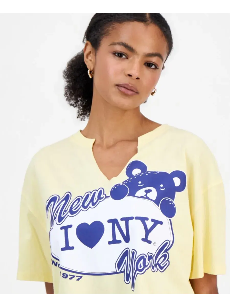 Футболка с принтом I Love New York Grayson Threads, The Label — изображение 3 из 4, кремовый