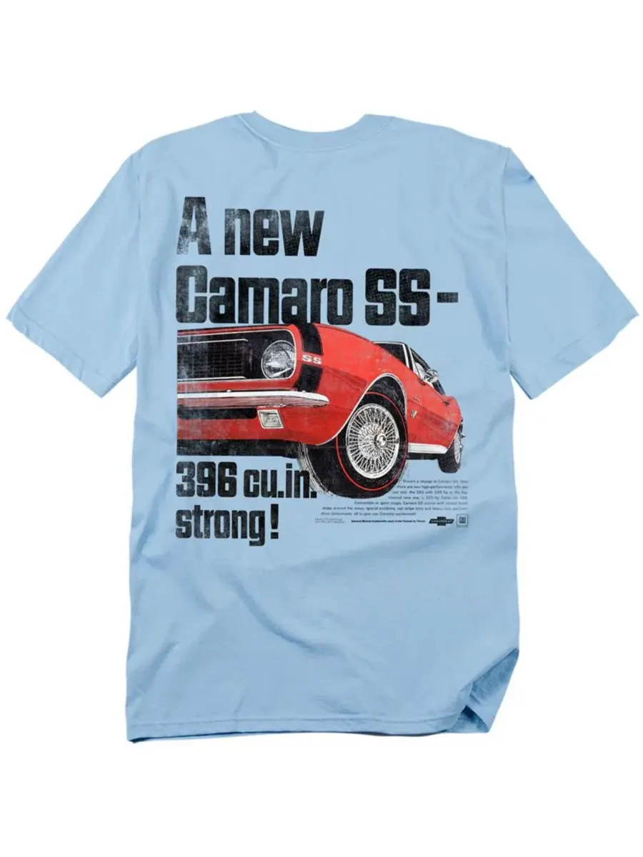 Футболка Chevrolet Camaro SS Back Corvette — изображение 3 из 3, светлый синий