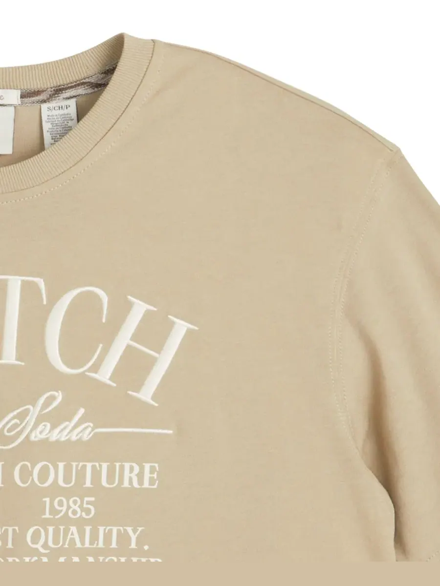 Футболка с графическим принтом Amsterdam Couture SCOTCH & SODA — изображение 3 из 3, тауп